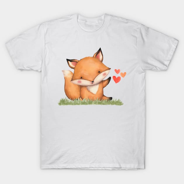 Valentines Fox T-Shirt by MarinasingerDesigns